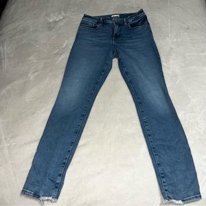 Women’s Good American Good Legs Skinny Jeans Blue Semi-Fringe Hem Size 8/29